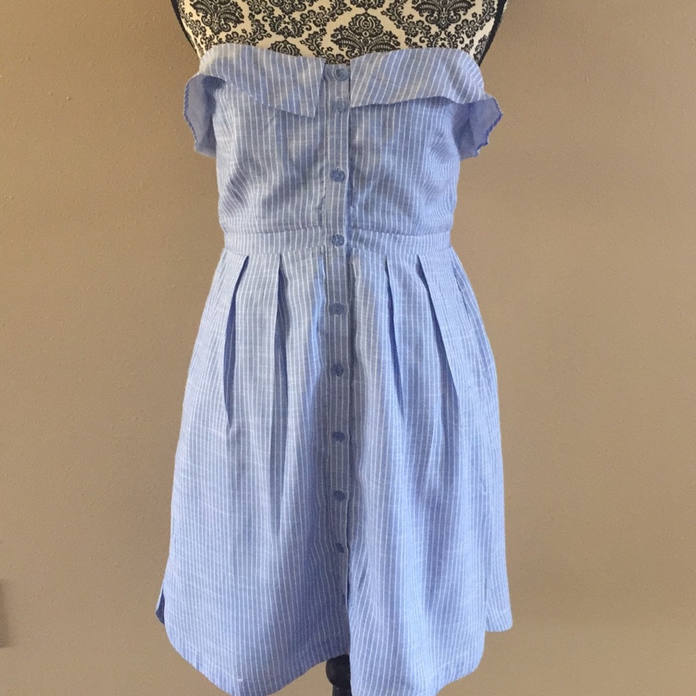 Lush strapless button down dress